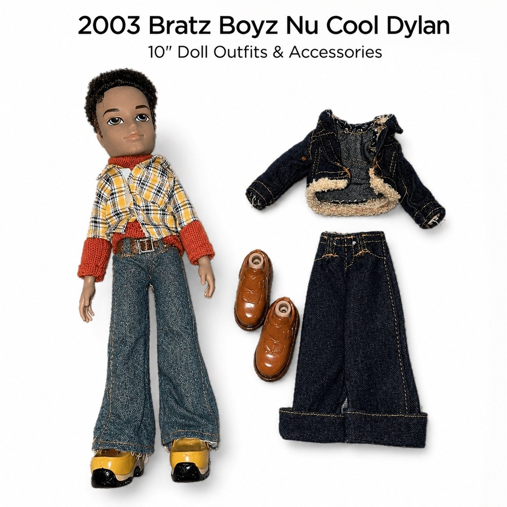 2003 Bratz Boyz Nu Cool Dylan 10 inch Doll with Outfits and Accessories Set‎